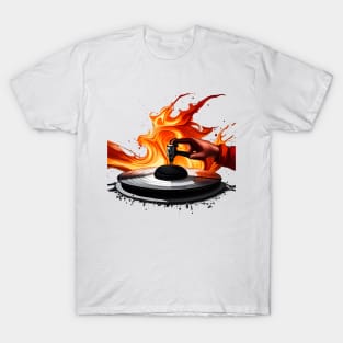 turntable on fire T-Shirt